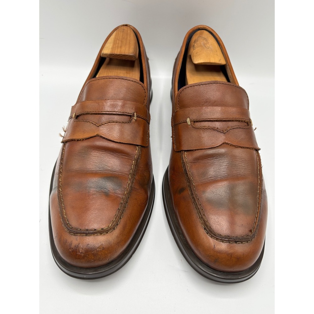 Cole Haan Grand.OS Men's 10 M Brown Leather Penny Loafers Dress Casual Shoes - Picture 3 of 16